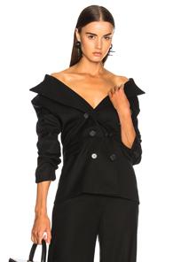 Monse For Fwrd Tuxedo Wool Jacket In Black