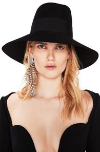 Saint Laurent Felt Wide Brim Hat In Black