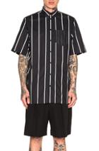 Givenchy Short Sleeve Button Down Shirt In Black,stripes