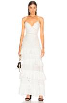 Nicholas Embroidered Ruffle Dress In White