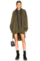 Marques ' Almeida Asymmetric Hoodie In Green