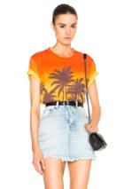 Saint Laurent Sunset Tee Shirt In Orange,abstract