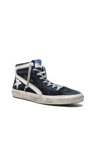 Golden Goose Suede Slide Sneakers In Blue