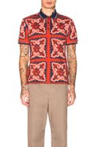 Valentino Printed Polo In Abstract,blue,red