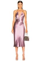 Fleur Du Mal Sheer Plunge Bias Slip In Purple