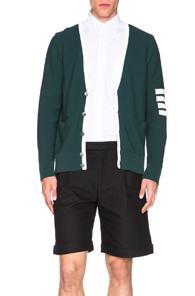Thom Browne Link Stitch Cardigan In Green