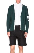 Thom Browne Link Stitch Cardigan In Green