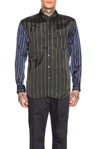 Comme Des Garcons Shirt Long Sleeve Pocket Shirt In Black,blue,stripes