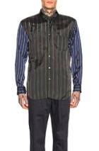 Comme Des Garcons Shirt Long Sleeve Pocket Shirt In Black,blue,stripes