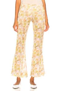 Acne Studios Floral Flare In Green,floral,orange,white