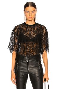 Jonathan Simkhai Lace Combo Tee Shirt In Black