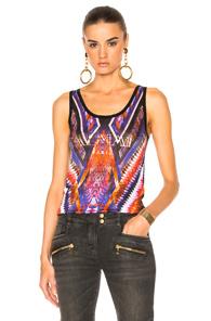 Balmain Graphic Tank In Black,purple,red