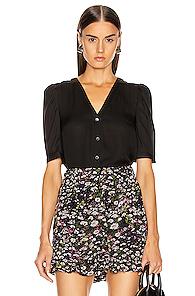 Veronica Beard Garland Blouse In Black