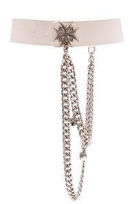 Alexander Mcqueen Leather Waist Belt In White