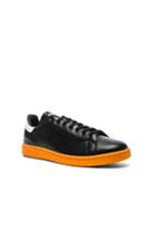 Raf Simons X Adidas Leather Stan Smith Sneakers In Black,metallics