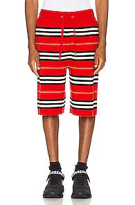Burberry Icon Stripe Bermuda Shorts In Red