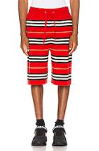 Burberry Icon Stripe Bermuda Shorts In Red