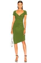 Norma Kamali Sweetheart Side Drape Dress In Green