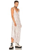 R13 Long Slip Dress In Florals,white