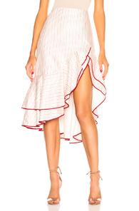 Alexis Garnet Skirt In Red,stripes,white
