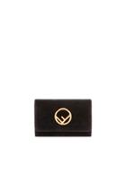 Fendi Velvet Wallet On Chain In Black