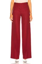 Victoria Beckham Wool Wide Leg Trousers In Red