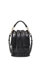 Saint Laurent Small Fringe Bucket Bag In Black