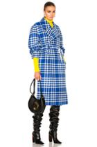 Jacquemus Check Coat In Blue,checkered & Plaid