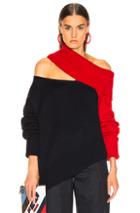 Monse Two Tone Slashed Knit Sweater In Blue,red