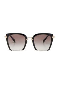 Miu Miu Square Sunglasses In Black