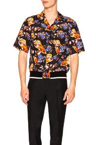 3.1 Phillip Lim Souvenir Surreal Animal Print Shirt In Animal Print,black,floral,orange