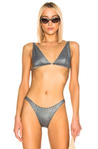 Fleur Du Mal Built Up Triangle Top In Gray