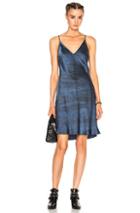 Raquel Allegra Charmeuse Slip Dress In Blue,ombre & Tie Dye