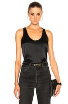 Frame Denim Satin Racer Tank In Black