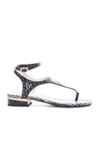 Lanvin Studded Flat Sandals In Black,animal Print