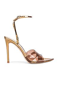 Gianvito Rossi Stark Plexi Ankle Strap Heels In Metallic