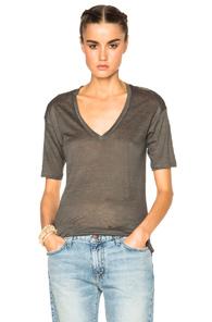 Isabel Marant Maree Linen Tee In Green