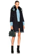 Fendi Felt Coat In Blue