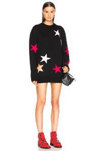 Givenchy Star Print Crewneck Sweater In Black,pink,geometric Print