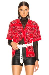 Alexander Wang Bandana Print Hawaiian Shirt In Red,paisley