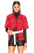 Alexander Wang Bandana Print Hawaiian Shirt In Red,paisley