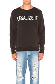 Palm Angels Legalize It Crewneck In Black