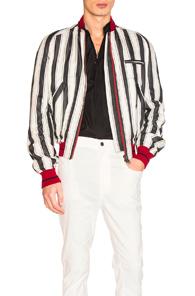 Haider Ackermann Striped Bomber Jacket In White,stripes
