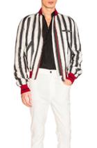 Haider Ackermann Striped Bomber Jacket In White,stripes
