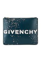 Givenchy Graffiti Logo Large Pouch In Blue