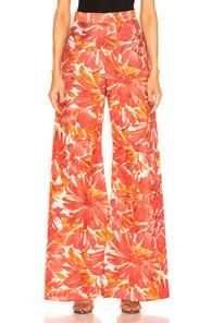 Alexis Genette Pant In Orange,floral,tropical