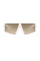 Versace Rectangle Shield Sunglasses In White