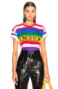 Alberta Ferretti Tomorrow Striped Tee In Red,purple,stripes
