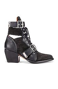 Chloe Lace Up Buckle Boots In Black