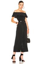 L'agence Nicolle Ruffle Jumpsuit In Black